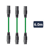 3x câble XLR d'accord (6 m vert)