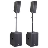 2x Audiophony MOJO2200curve 1600W Curve Array PA Speaker System