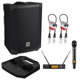 Electro-Voice EVERSE8 Portable Battery Speaker with Wireless UHF Handheld Mic, Receiver and Power Tray