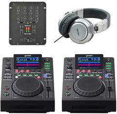 2x Gemini MDJ-600 & Citronic Mixer DJ Mixing Package 3