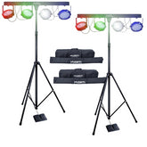 2x Kam Partybar LED Lighting System inc Carry Bags + Footswitch
