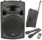 QTX QR15PABT Portable PA with Bluetooth inc 2x Wireless Mics