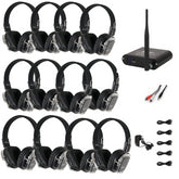 W Audio Silent Disco Kit - 12 Headphones + Transmitter works with any tablet / laptop