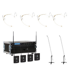 JTS 4-Way School Wireless Headset Microphone Bundle with 2x Floor Stand Pickup Microphones JTS 4-Way School Wireless Headset Microphone Bundle with 2x Floor Stand Pickup Microphones