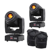 2x Equinox Fusion 100 Spot MKII Black Moving Head DJ Disco Lighting inc Bag