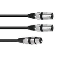 Omnitronic Adapterkabel XLR(F)/2XXLR(M) 1,5M Schwarz