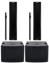 2x dB Technologies Ingenia IG4T 1800w Enceinte Active 2 Voies + 2x SUB918 Caisson de Basses Actif 18" et poteaux d'enceinte