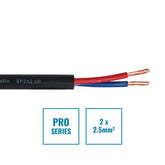 Câble haut-parleur eLumen8 PRO 2 Core 2 x 2,5 mm SP2X2.5B, tambour de 100 m noir