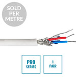 eLumen8 PRO Câble DMX blindé 1 paire DMX1PRW, longueur coupée blanc