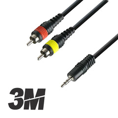 Roar Laptop iPad PC Kabel 3,5 mm Miniklinke auf 2 x RCA Phono 3 m Kabel Roar Laptop iPad PC Kabel 3,5 mm Miniklinke auf 2 x RCA Phono 3 m Kabel