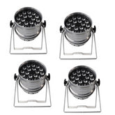 4x HQ Power LED PAR 64 18 x 4W RGBW Chrome Spotlight Theatre Stage