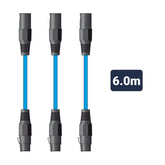 3x câble XLR d'accord (6 m bleu)