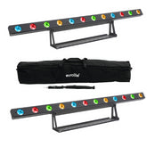 2x JB Systems PIXBAR 12TC LED Lighting Batten 12 x 3W Pixel Control inc case