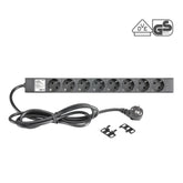Adam Hall 87471 19" 1U Mains Power Strip with 8 Sockets