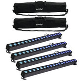 4x Thor LB003 LED 1M Light Batten Wall Washer Bar 18x 3W RGB Bundle