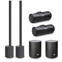 2x LD Systems Maui 5 Go 100 Battery Speaker Column PA System inc Carry Bags DJ 2x LD Systems Maui 5 Go 100 Battery Speaker Column PA System inc Carry Bags DJ