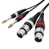 W Audio 2m 2 x XLR Female - 2 x 6.35mm Mono Jack Cable