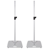 2x QTX White PA Speaker Stand Square Base Wedding DJ Disco