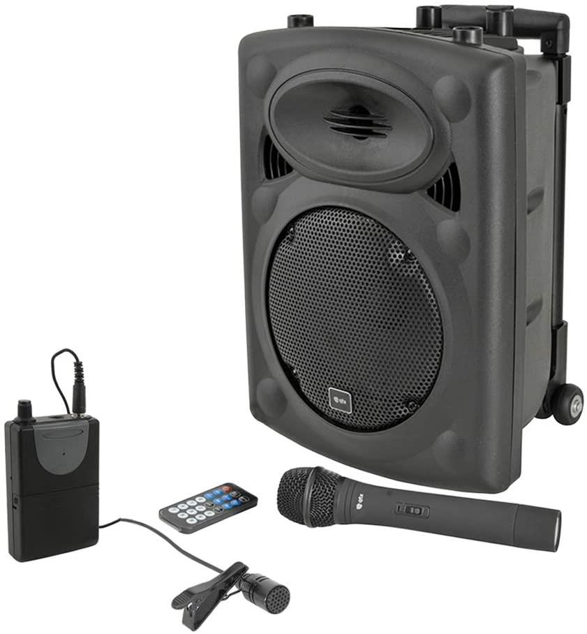 Pa System Portable Speaker With Lapel Mic QTX QR8PABT Battery