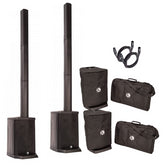 2x Kinsman Compact PA Column Speaker Bluetooth inc Bags DJ PA