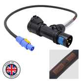 PCE 1m 2.5mm T Connect to PowerCON Cable Lead Stage Lighting Adaptor