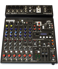 Peavey Mixer PV10 AT 10 Channel Compact Mixer with Bluetooth and Antares® Auto-Tune Peavey Mixer PV10 AT 10 Channel Compact Mixer with Bluetooth and Antares® Auto-Tune