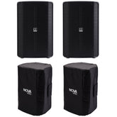 2x Audiophony NOVA-12A Inc Covers, 350W RMS 12" 2-way Active Speaker Bluetooth