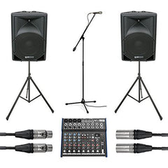 QTX 1000W PA-Soundsystem mit 6-Kanal-FX-Mixer QTX 1000W PA-Soundsystem mit 6-Kanal-FX-Mixer