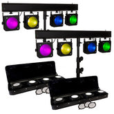 2x JB Systems COB-4BAR Parbar 4x 36W COB TRI LED BAR avec étui