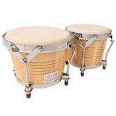 Pp Tunable Bongos- Natural Wood- Chrome Hardware