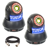 2x Ibiza Light Star-Spot Black 30W RGBW Spot Moving Head DJ Lighting