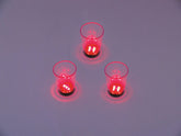 EUROPALMS LED Glass 2oz with Dice Play, red, 3x