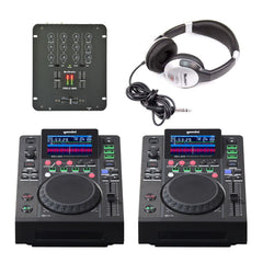 2x Gemini MDJ-600 & Citronic Mixer DJ Mixing Package CD Player Deck Disco