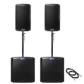 2x Alto TS15S Active 15" 2500W Subwoofer 2x TS412 12" 2500W Speaker inc Cables and Poles