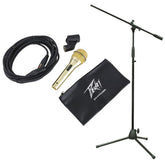 Peavey PVi2 Microphone Finition Or Micro Vocal Dynamique avec pied de micro et câble XLR