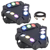 2x Intimidation 9BEAM-MINI Spider 9 x 10W RGBW LED Dynamic Light Effect