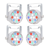 4x Equinox Micro Batt White LED Uplighter Batteriebetriebener DJ Disco inkl. Fernbedienung
