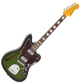 Vintage Revo Series Surfmaster Thinline Twin Guitar - Greenburst