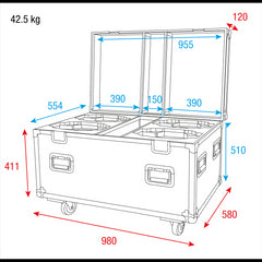 Showtec Case for 4x Xpression 2000 Heavy Duty Flight Case Showtec Case for 4x Xpression 2000 Heavy Duty Flight Case
