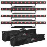 4x Chauvet DJ COLOURband T3 Bluetooth Wireless LED Lighting Bar inc. Carry Bags