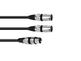 Omnitronic Adapterkabel XLR(F)/2XXLR(M) 3M Schwarz