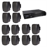 Eagle 6 Zone PA System Background Music Bluetooth USB + 12 Speakers Indoor / Outdoor