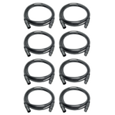 8x Roar 1M Câble DMX XLR Femelle - XLR Mâle Noir 110 Ohm 100cm