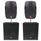 Intimidation PowerPack 15 MK2 + SUB15 Active PA System Bundle 6000W