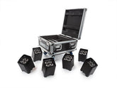 HQ Power LED Battery Wireless Uplighter Set of 6 inc Charging Flightcase