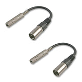 2x Pro Signal prise XLR 2 broches vers câble adaptateur de prise jack mono 6,35 mm (1/4")