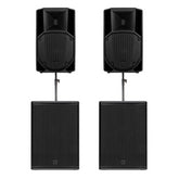 2x RCF ART 732-A 12" MK5 Active Two-Way Speaker 1400W + 2x RCF SUB 905 AS MKIII 2200w Active Subwoofer with Poles