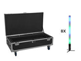 Eurolite Set 8x AKKU IP65 LED Pixel Tube 360° PRO Wireless DMX + Flightcase
