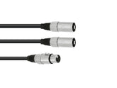 Omnitronic Adapterkabel XLR(F)/2XXLR(M) 1M Schwarz