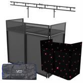 ULTIMAX DJ Combi Booth XL 1.2M With Carry Bag & Overhead Gantry / RGB Starcloth
